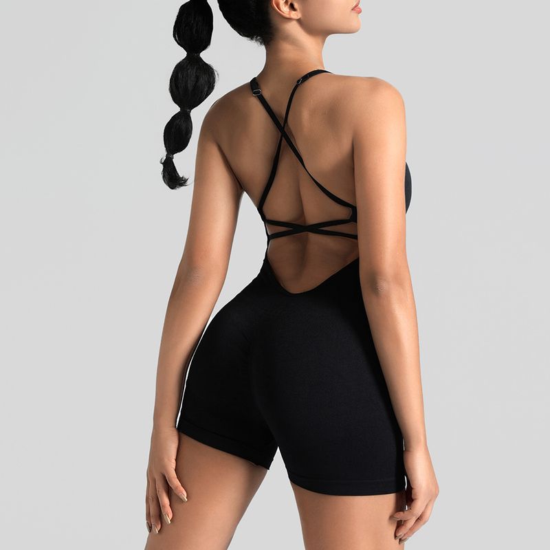 LazyZoom - Conjunto de ropa deportiva de yoga de secado rápido, sin espalda, para fitness, de alta gama, para verano_voghion.com