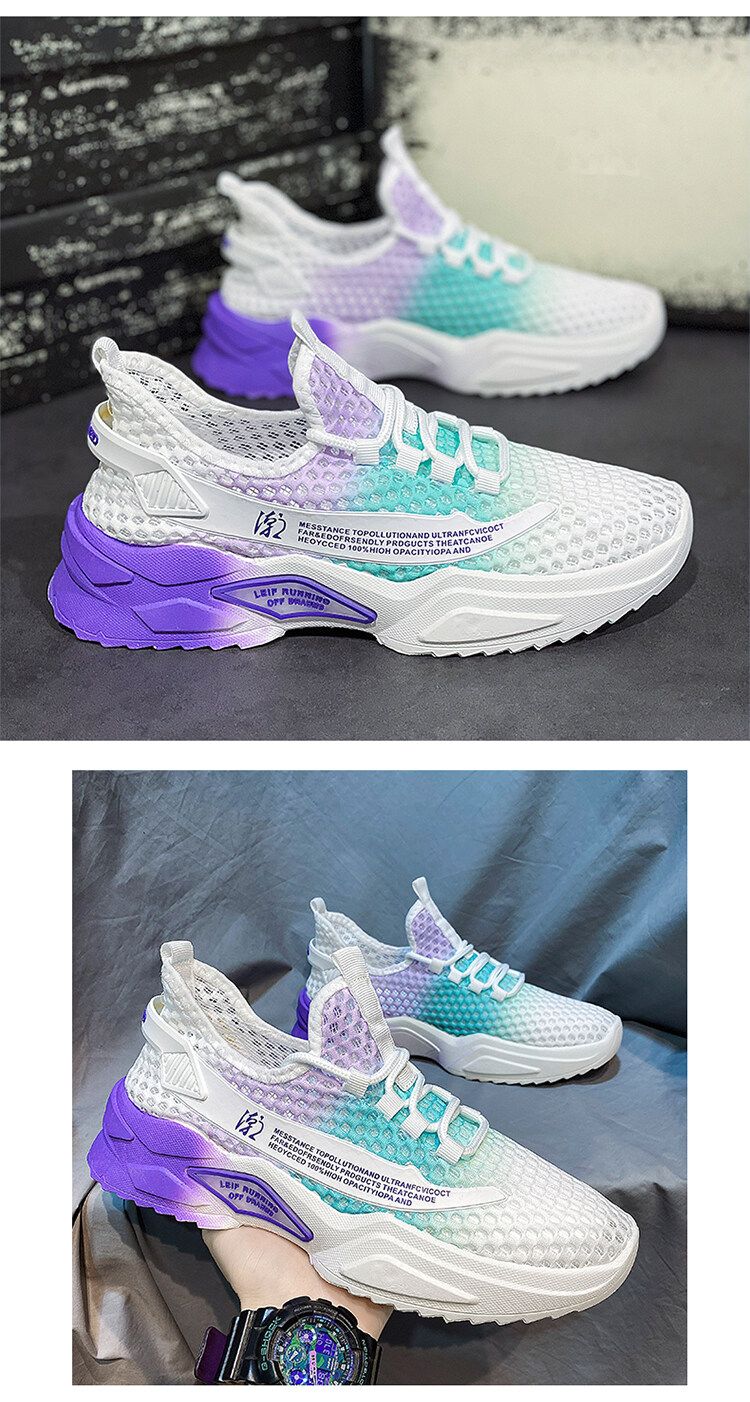 Flash shippin breathable and thin in summer, new men's casual sports fly woven mesh coconut trendy shoes, color_voghion.com