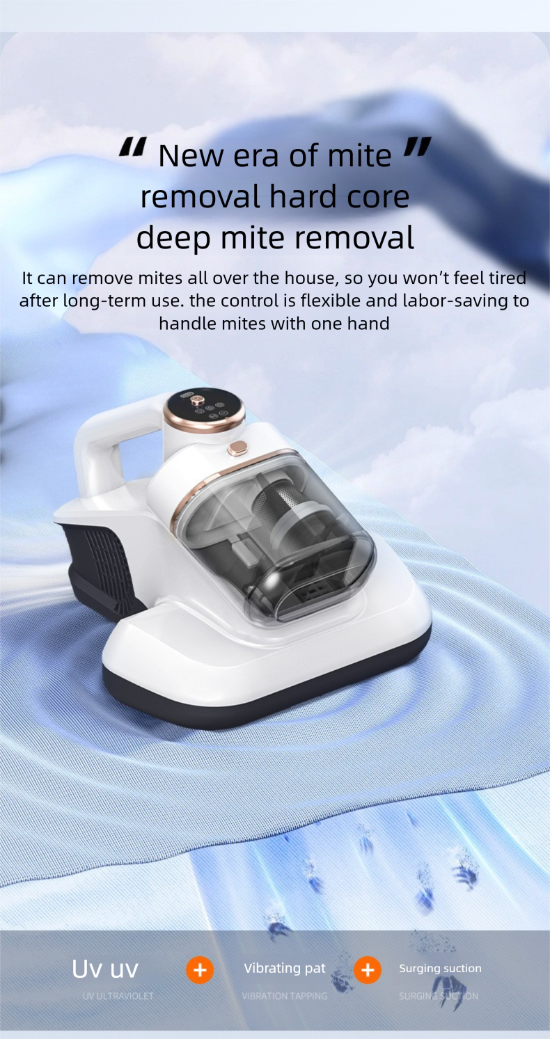 Aspirapolvere UV a doppia tazza - Rimozione portatile degli acari dal letto con sterilizzazione_voghion.com