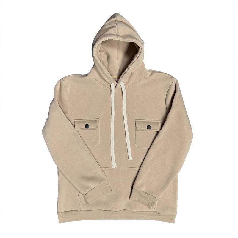Robuster Kapuzenpullover für Herren, ideal für Herbst und Winter, Arbeitskleidung, Fleece-Sweatshirt mit mehreren Taschen, langärmelige Jacke_voghion.com