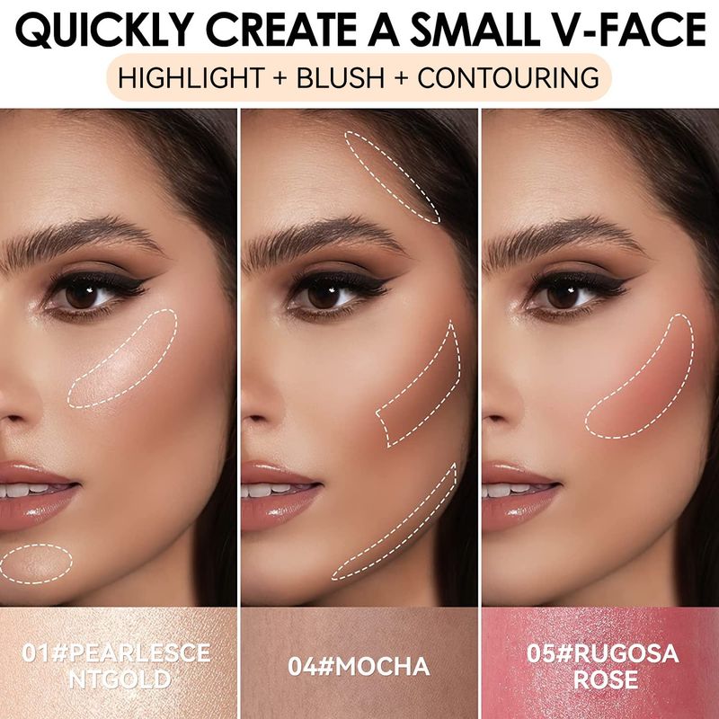 Maquillaje 3D iluminador, colorete, contorno y barra_voghion.com