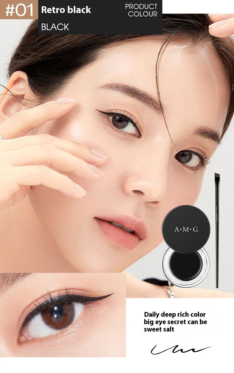 A. M. G Makeup Eyeliner in crema, setoso e liscio, illuminante per gli occhi, durevole, impermeabile, resistente al sudore, ad asciugatura rapida._voghion.com
