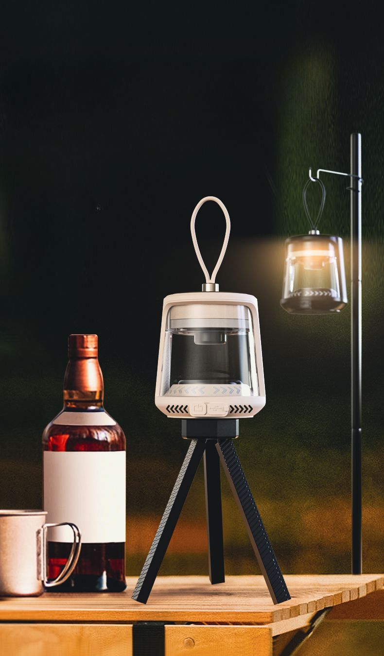 Lanterna da esterno Yinuo con batteria a lunga durata, illuminazione per tenda da campeggio, altoparlante Bluetooth ricaricabile_voghion.com