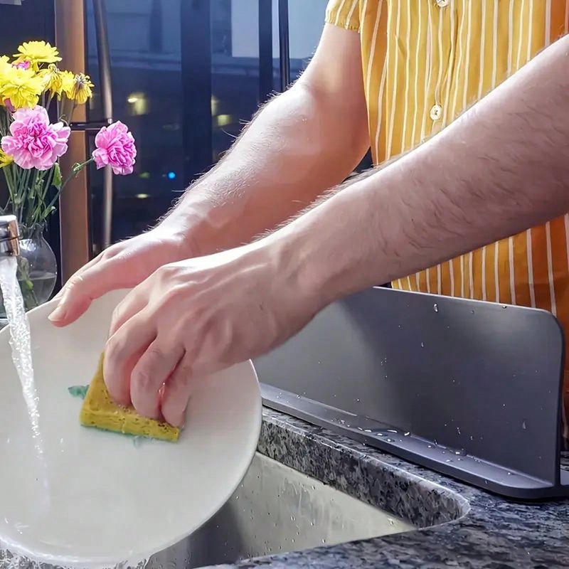 Multicolor Silicone Sink Splash Cover With Suction Cup, Waterproof Barrier For Kitchen, Laboratory,, And Sink_voghion.com