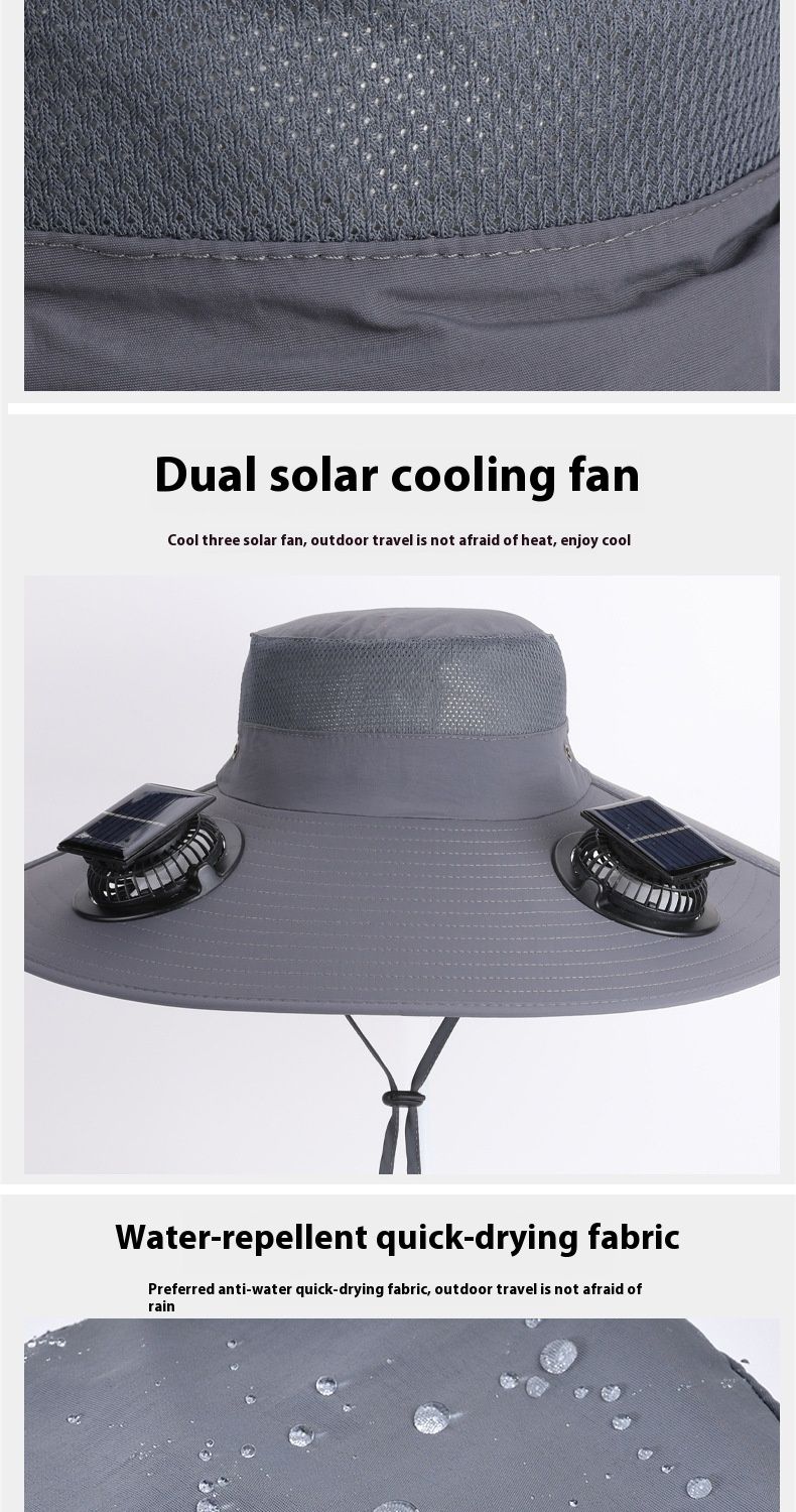 Chapéu de escalada RYYD Double-Fan - Secagem rápida | Beirais grandes | À prova d'água_voghion.com
