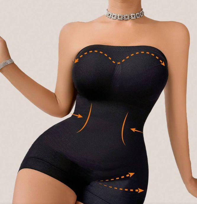 Shapewear Bodysuit Chest Wrap Detachable Shoulder Strap One Piece Thong Boxer Pants Body Shaper One Piece Body Shaping Garment_voghion.com