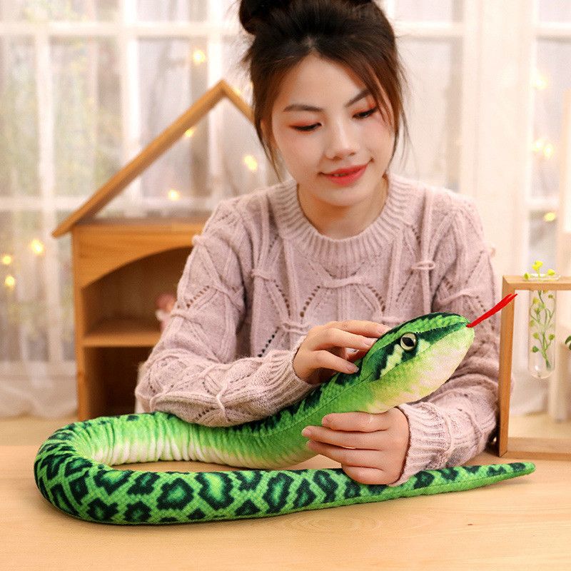 Large Plush Snake Realistic Toy For Kids Soft And Cuddly 120cm Pp Cotton Animal Stuffed_voghion.com
