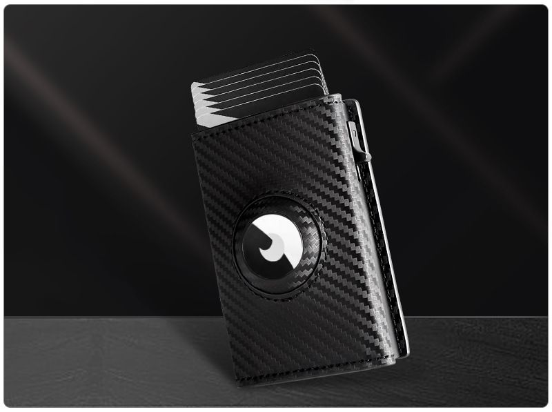 RFID Blocking Automatic Pop-Up Wallet – Premium PU Leather Card Holder With Metal Frame For Men_voghion.com