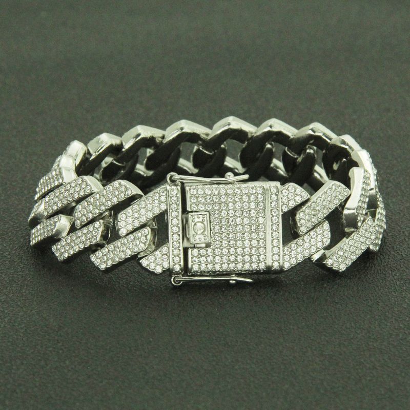Collana hip hop a tre file di diamanti per accessori da uomo di tendenza motociclistica cubana_voghion.com