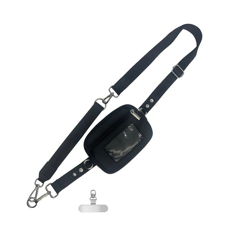 Handy-Geldbörse mit Umhängetasche, verstellbarer und abnehmbarer Handgelenkriemen, kabellose Handytasche mit Ausweisfenster und Reißverschlusstasche, geeignet für Damen_voghion.com