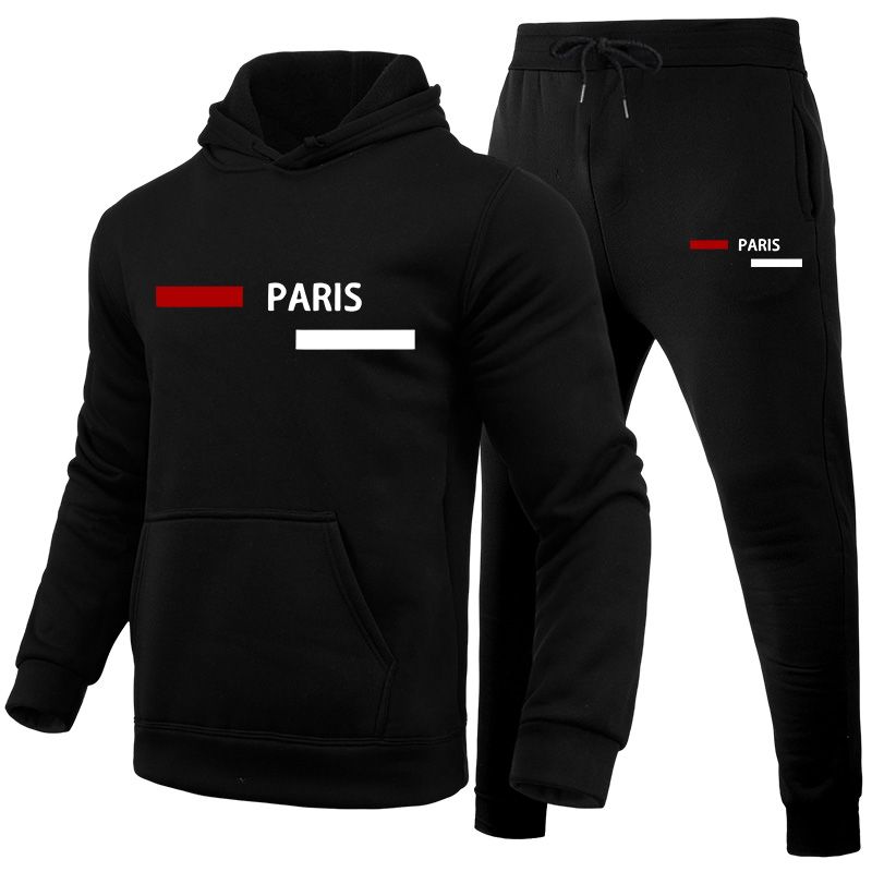 Neu im Herren-Trainingsanzug mit Paris-Aufdruck, Einzelstück, Sweatshirts, Jogginghose, Freizeitsport, Joggingkleidung, Büro, Zuhause, Hoodies, Hosen_voghion.com