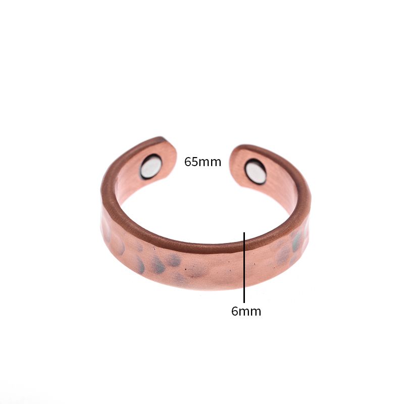 2025 Neuheiten Unregelmäßiger konkaver konvexer Kupferring zur Behandlung von Gelenkschmerzen, geeignet für Männer und Frauen, Schmuck zur Gewichtsabnahme_voghion.com