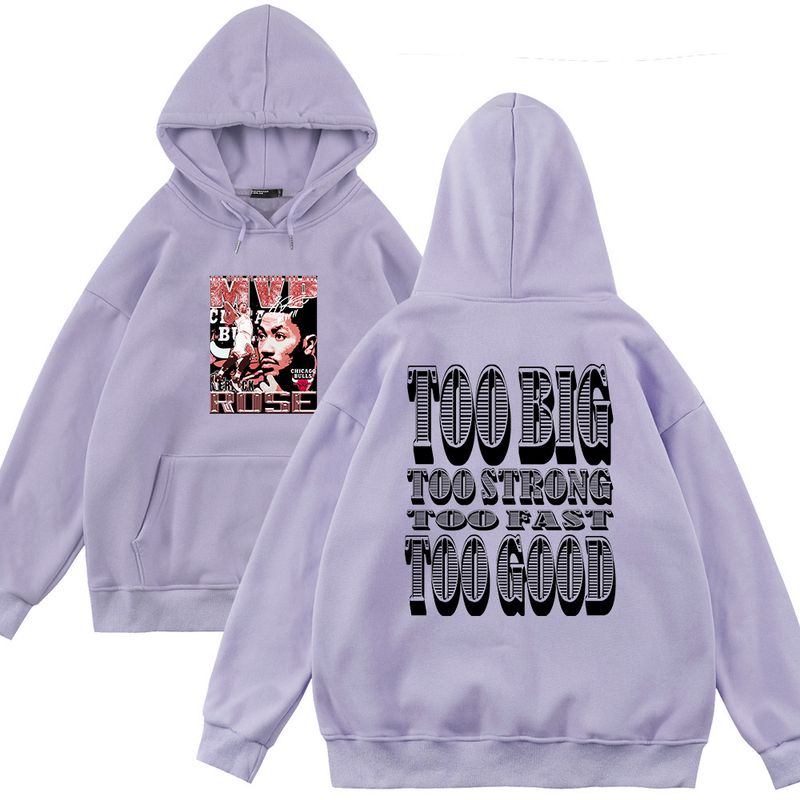 Felpa con cappuccio a maniche lunghe con scritta MVP Ross anteriore da 370 grammi, per uomo e donna, in autunno e inverno, abiti larghi_voghion.com