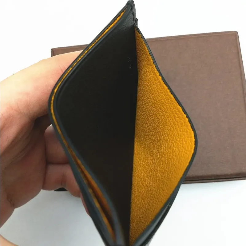 New Men Women Credit Card Holder Coated Canvas With Real Leather Pocket Mini Slim Wallet With Box_voghion.com