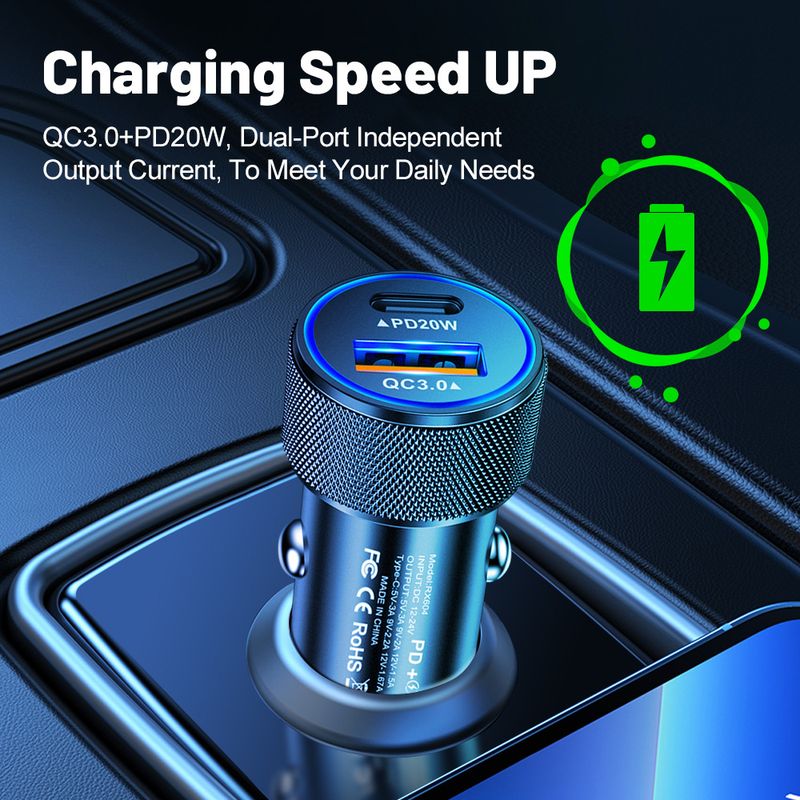 Music Festival  45W suitable for Huawei super fast charging charger, Apple PD20W cigarette lighter car charger_voghion.com