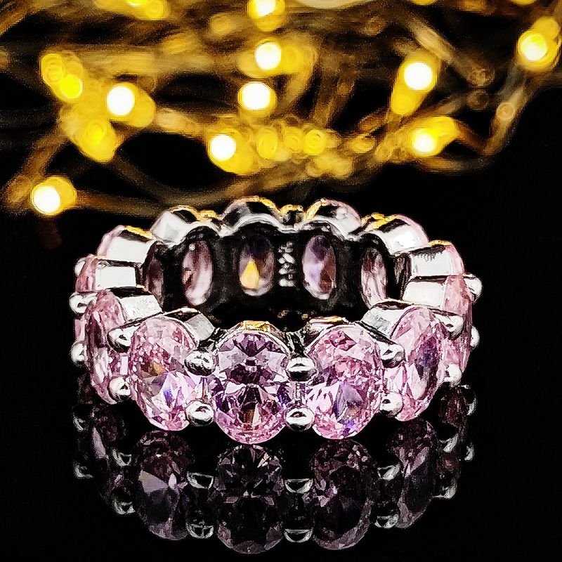 Exaggerated Plain Pink Niche High-end Non-fading Combination Ring For Women Z2_voghion.com