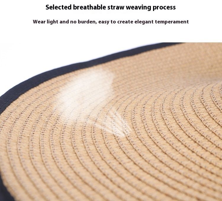 Pdmcms Beach Straw Hat for Summer Beach Outing Large Brim for Sun Protection and Vacation Versatile Cool Hat Sun Hat_voghion.com