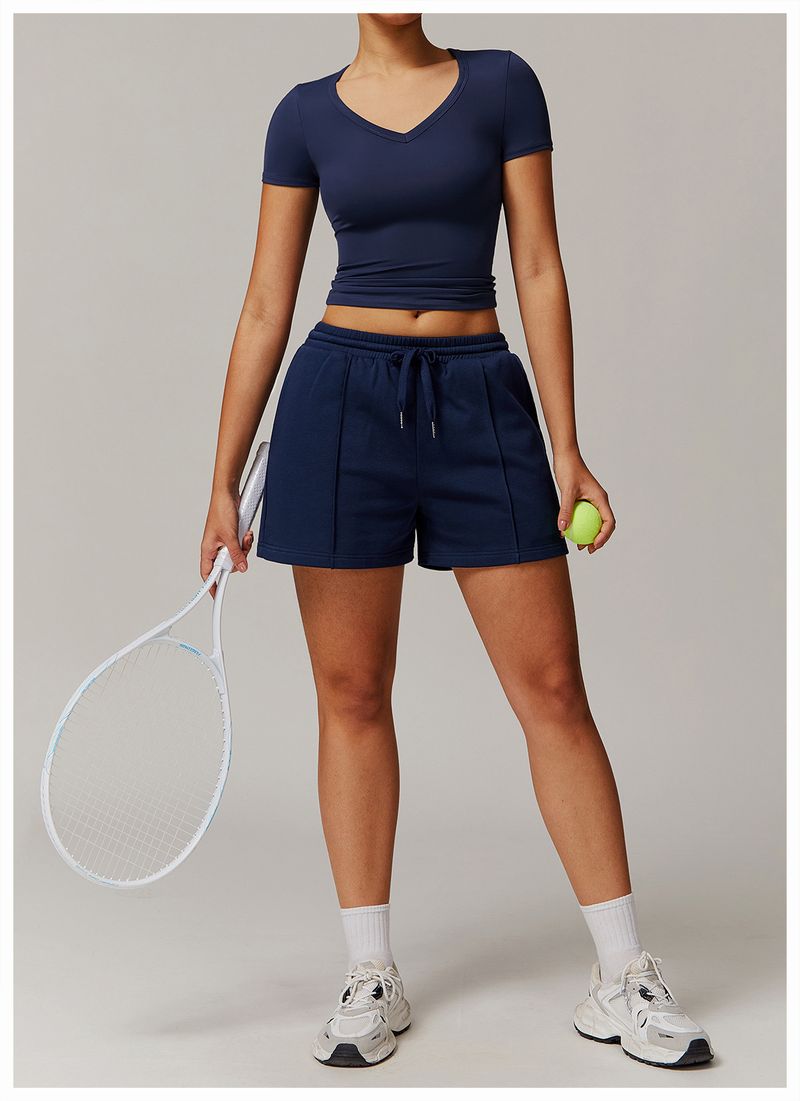 Vêtements pour femmes, haut de yoga moulant à manches courtes, résistant aux chocs, pour la course à pied, le Pilates, le fitness, le sport, le séchage rapide_voghion.com