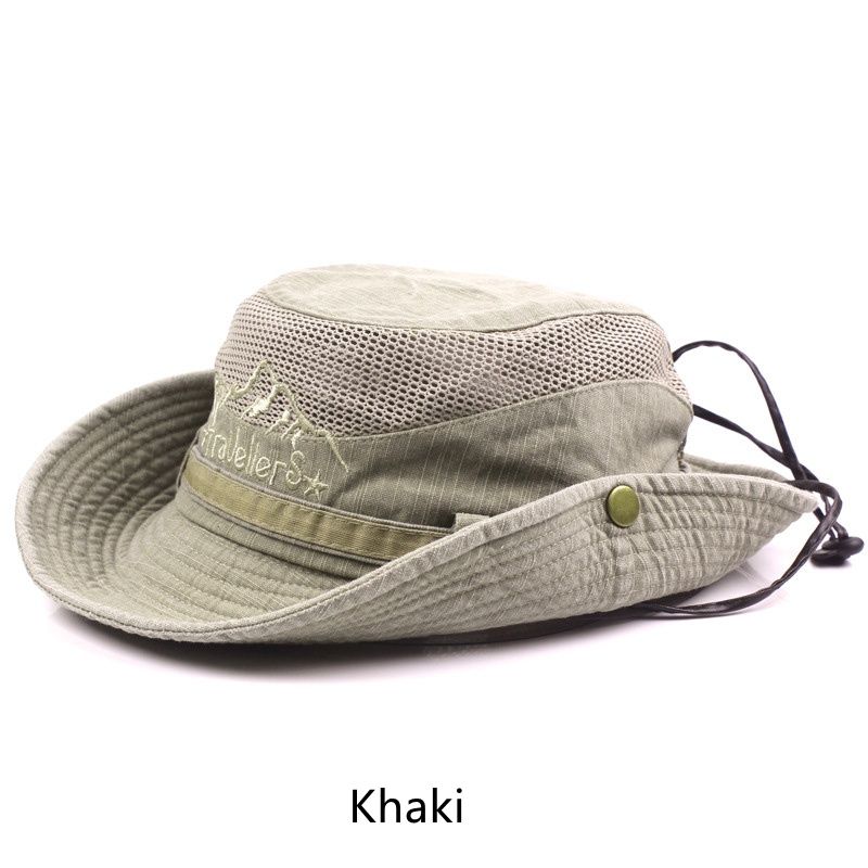 Mode Neue Outdoor Eimer Sommer Atmungsaktive Panama Kappe Baumwolle Dschungel Angeln Mesh Hut Wandern Strand Sonnenschutz Kappen Für Männer_voghion.com