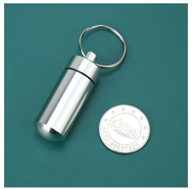Portapillole portatile, contenitore porta pillole in alluminio per borsa, portapillole in metallo impermeabile, flacone per medicinali_voghion.com
