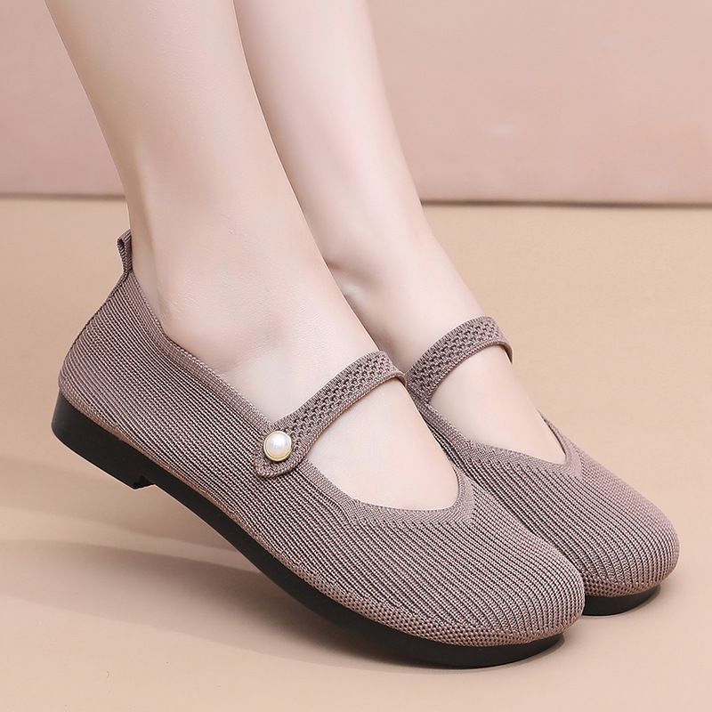 Novos sapatos femininos macios, respiráveis e duráveis para primavera e outono, calçados confortáveis e sem cadarço para mães_voghion.com