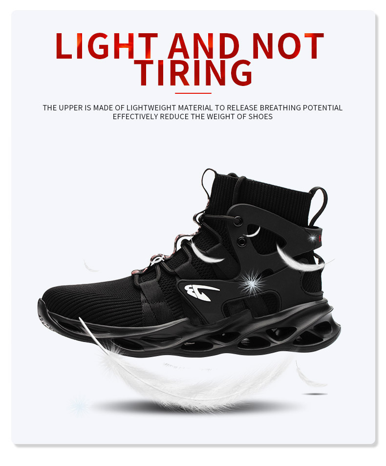 Breathable Woven Shoe For Men - Non-Slip Lace-Up Safety Work Shoe For Indutrial Contruction - Perfect For All_voghion.com
