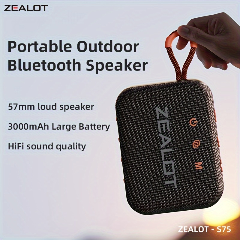 Zealot S75 draagbare draadloze luidspreker, ondersteuning voor TF-kaart/U-schijf/AUX-kabel/TWS twee seriële poortweergave, luidspreker, geschikt voor mobiele telefoon/tablet/TV/com_voghion.com