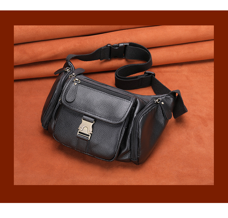 Nuovo marsupio da uomo in vera pelle, borsa a tracolla per cellulare, borsa da uomo in pelle bovina con primo strato di registratore di cassa, borsa da petto_voghion.com