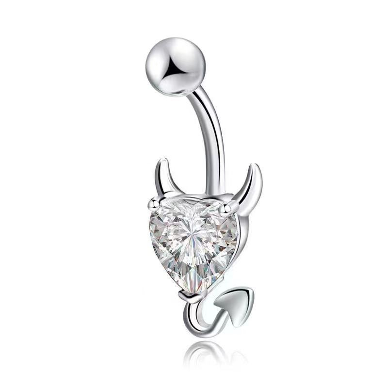Piercing per ombelico in acciaio inossidabile con intarsi in zircone_voghion.com