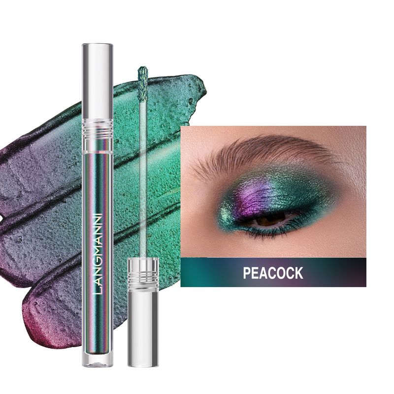 Paleta de sombras de ojos líquidas Chameleon Aurora Metallic Diamond Shiny Eyeshadow Palette pigmentada de larga duración Maquillaje cosmético_voghion.com