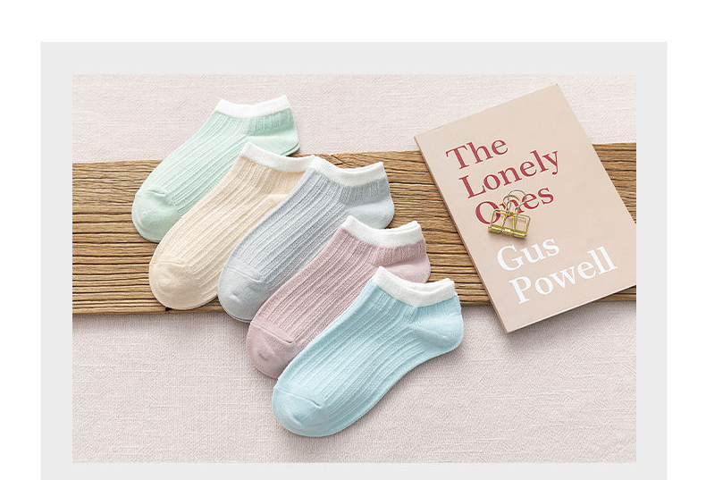 5 Paare/paket Frau Polyester Knöchel Unsichtbare Socken Stickerei Neuheit Nette Atmungsaktive Boot Kurze Socke Chausette_voghion.com