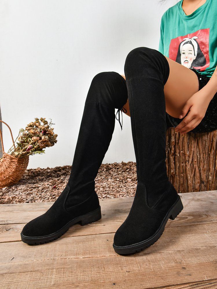 New long boots women over knee high heels new elastic long boots spring and autumn single thin_voghion.com