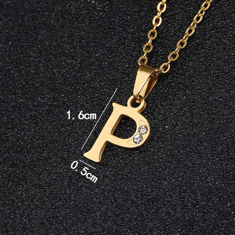 Collana con lettera, per studentessa coreana, semplice, piccola, per coppia di fidanzate, 26 lettere inglesi portafortuna, ciondolo con catena per clavicola_voghion.com