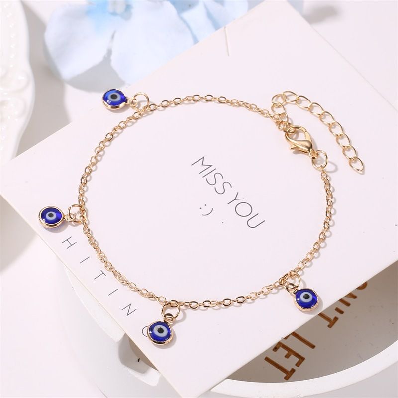 Persönlichkeit Auge Anhänger Damen Fuß Schmuck Mode Öl Tropfen Einfache Fußkettchen Kreative Alternative Zubehör_voghion.com
