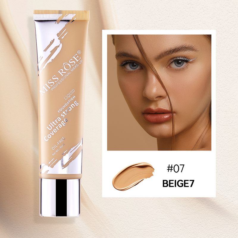 Sminkeoljekontroll Langvarig konturconcealer Foundationkrem Naturlig Lett å farge Ikke lett å fjerne Flytende sminkefoundation_voghion.com