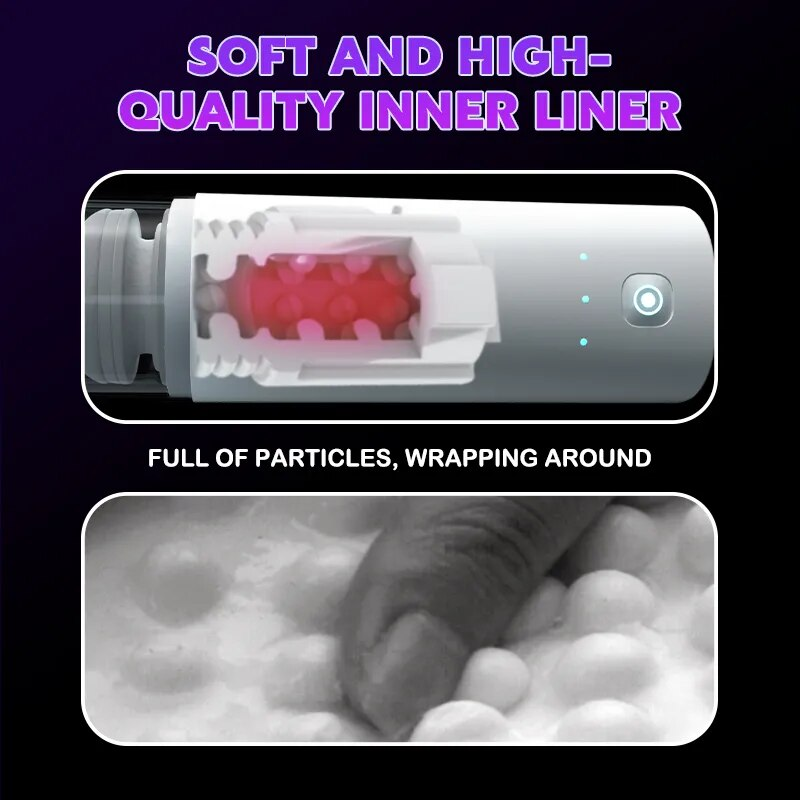 Dubbel HESEKS Män Automatisk Teleskopisk Sug Onanerande Leksaker Man Uppvärmning Röststöd Vuxen T_voghion.com