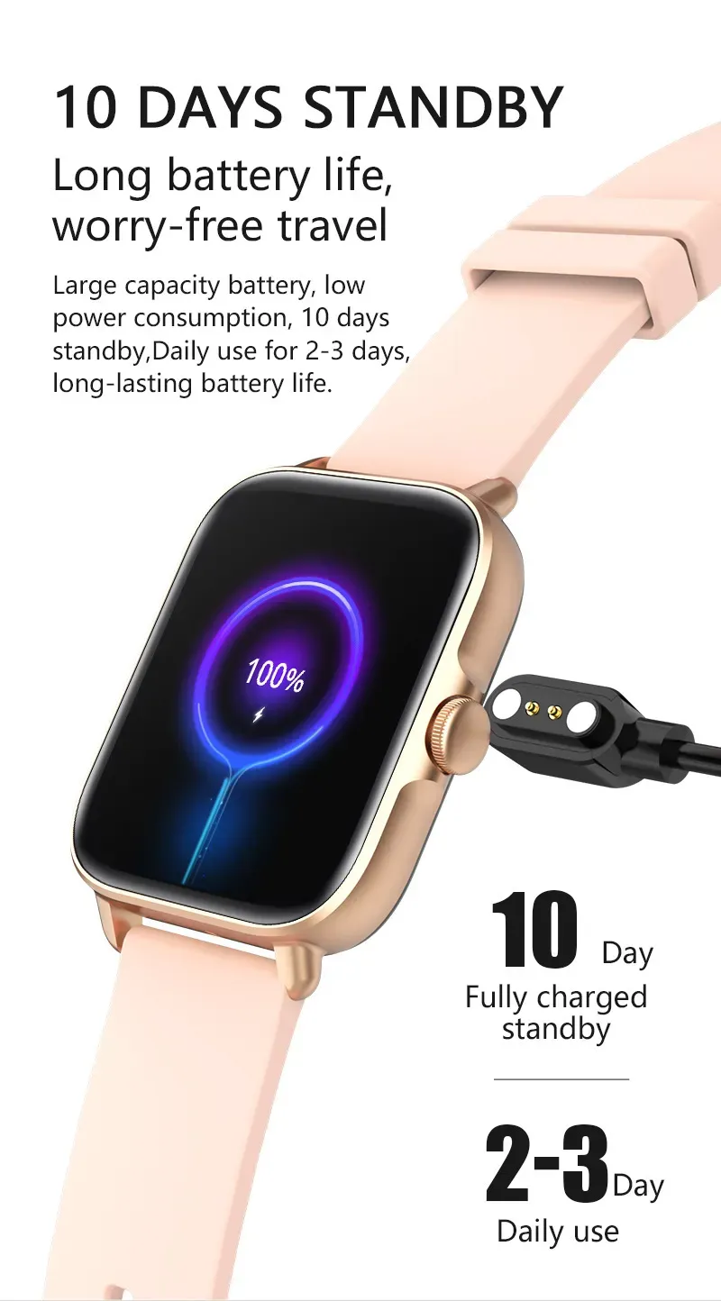 Smart Watch Full Touch Screen SmartWatch For Android And IOS Phones Compatible Fitness Tracker With Heart_voghion.com