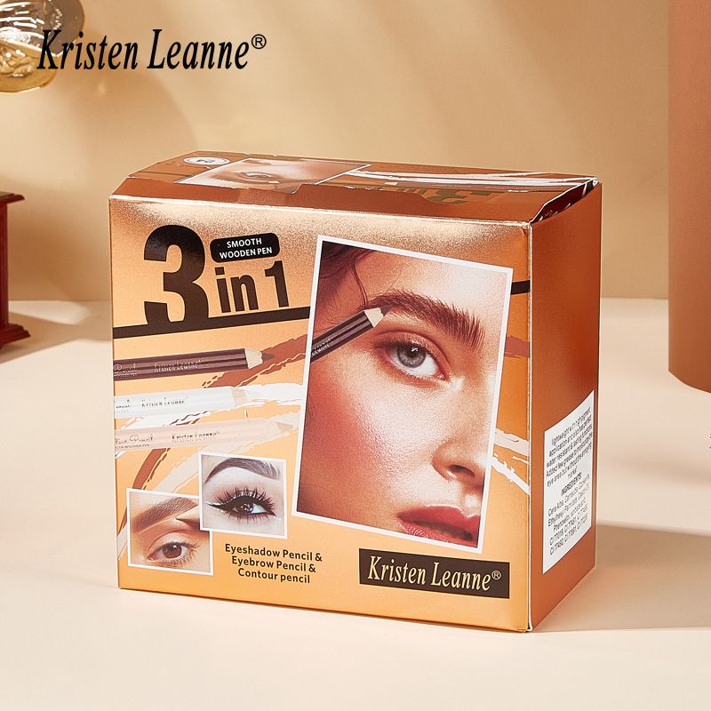 KAŞ Yüksek Maliyet Performans Pratik Kapatıcı Eyeliner Dayanıklı Su Geçirmez Kaş Kalemi 3 Set_voghion.com