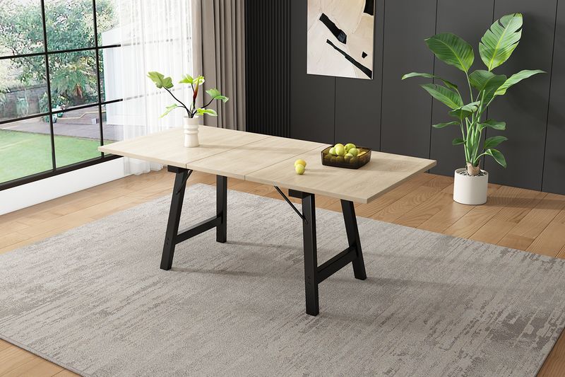 Teleskop-Esstisch 140/180x80cm Colore naturale per 4-6 persone_voghion.com