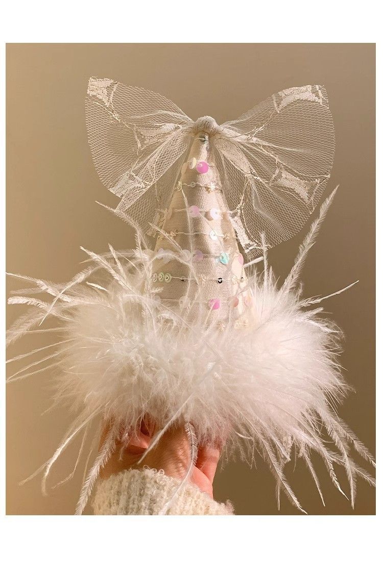 Cappello con fiocco e piuma per feste, fermaglio per foto femminili, atmosfera, celebrità di Internet, accessori per capelli, copricapo_voghion.com