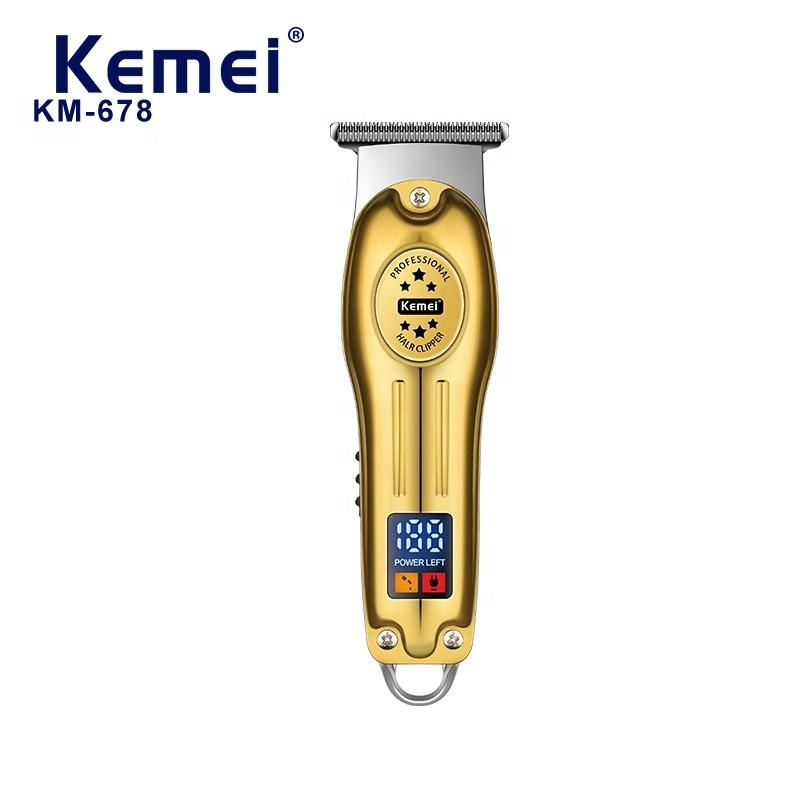 Kemei KM-678 Mini tosatrici portatili Tagliacapelli professionale in metallo Display LCD Trimmer elettrico Tagliacapelli ricaricabile_voghion.com