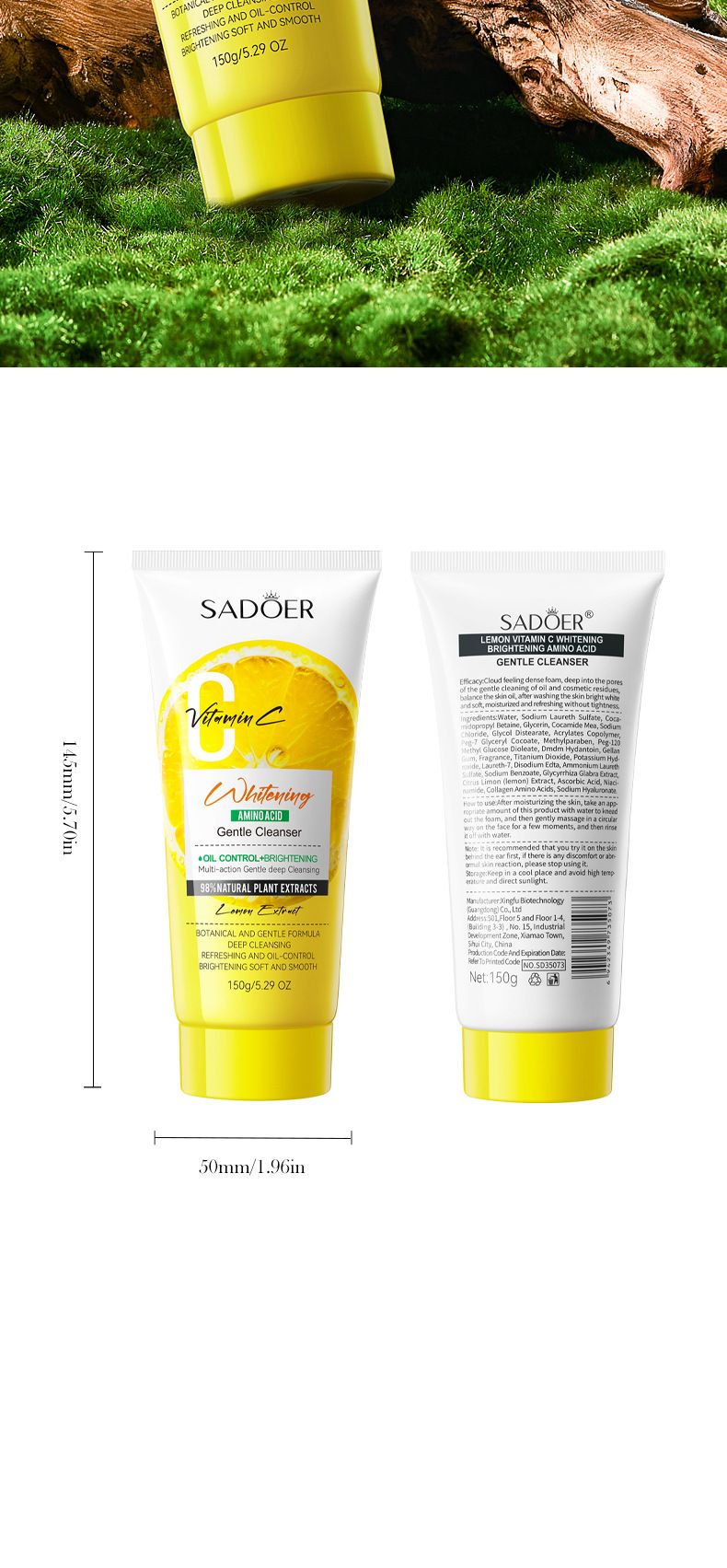 SADOER VC Brightening Cleansing Milk Series | 4-layer Fruit Extract Energy · Deep Cleansing · Universal (kiwi Fruit/citrus/grapefruit/lemon Optional)_voghion.com