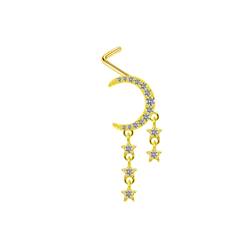 Piercing pentru nas, unghie de nas în formă de inimă, pandantiv cu cinci stele, diamant transfrontalier european și american, unghie de nas, unghie de nas, știft pentru nas_voghion.com