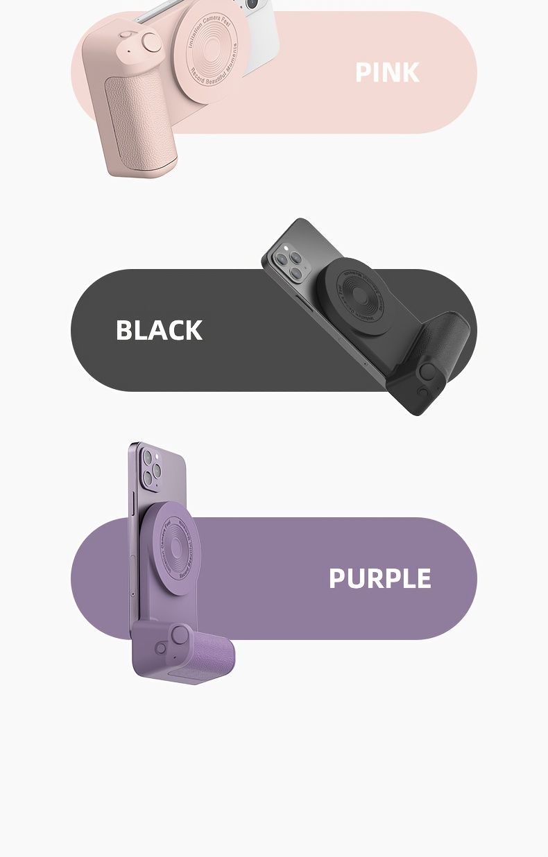 Magnetic Phone Camera Holder, Portable Selfie Handle, Ergonomically Designed For IPhone And Samsung Android Phones For Video And Photo Shooting_voghion.com