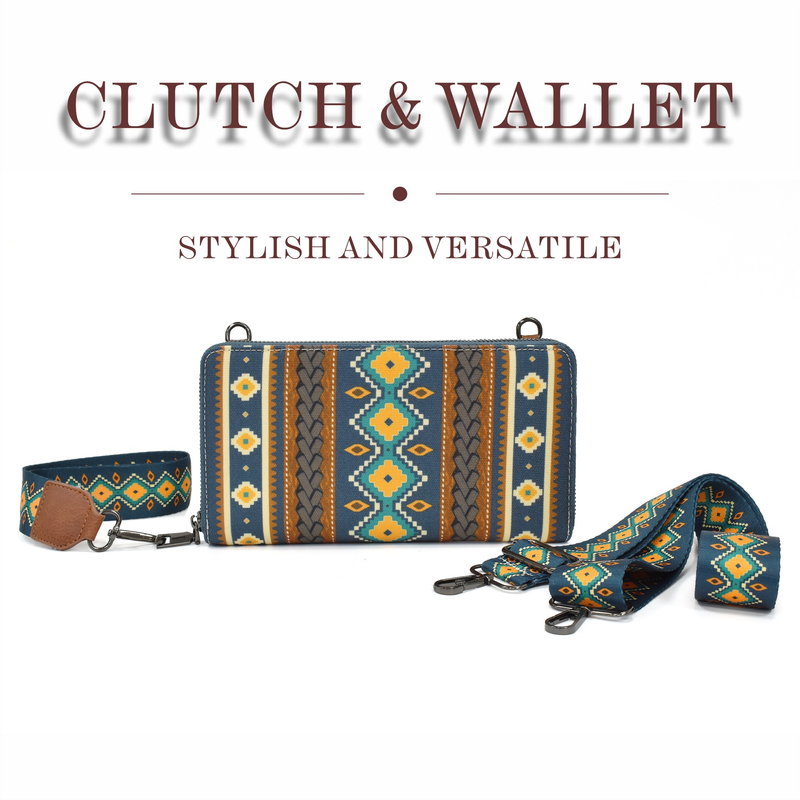 Portfel Western Wristlet Bohemian Aztec Credit Card Holder Portfel Clutch Torba na ramię dla kobiet_voghion.com