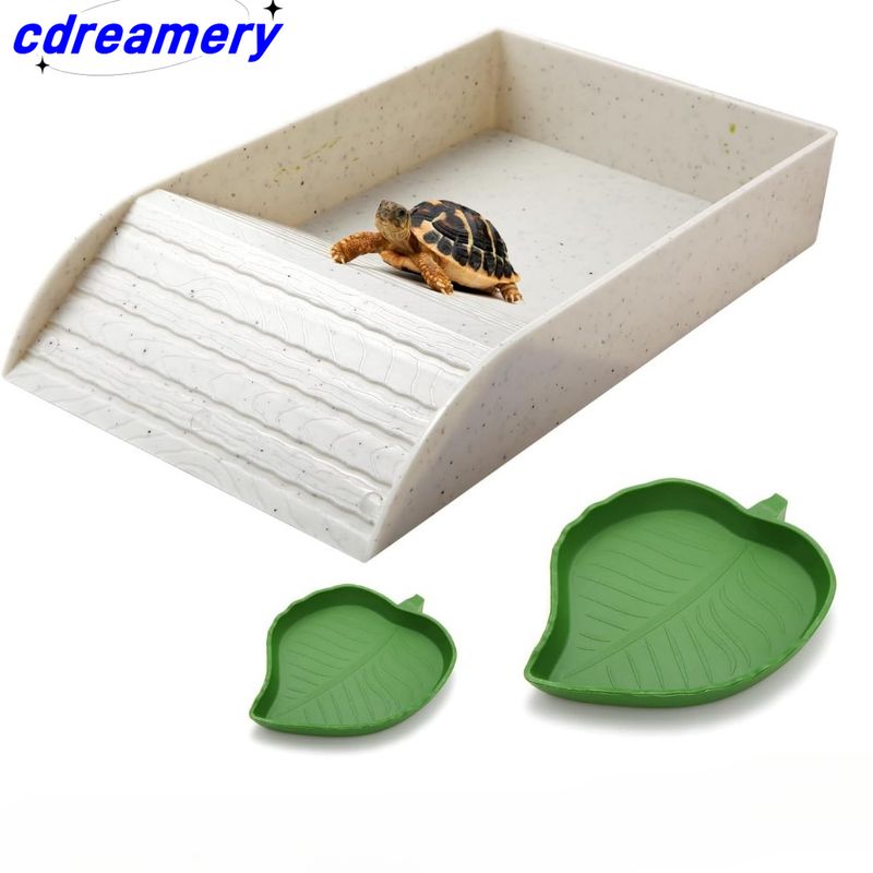 Turtle Bathing Pool Feeding Dish Durable Reptile Water Bowl For Box Turtles Frogs And Pets Easy To Clean Habitat Accessory_voghion.com