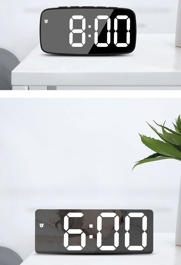 Alarm Clocks Creative Mirror Multi Function LED Makeup Mirror Battery Plug In Dual Purpose Alarm Clock_voghion.com