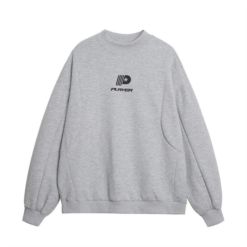 Felpa girocollo casual e ampia per uomo, primavera e autunno, semplice, con lettere, versatile, patchwork destrutturato_voghion.com