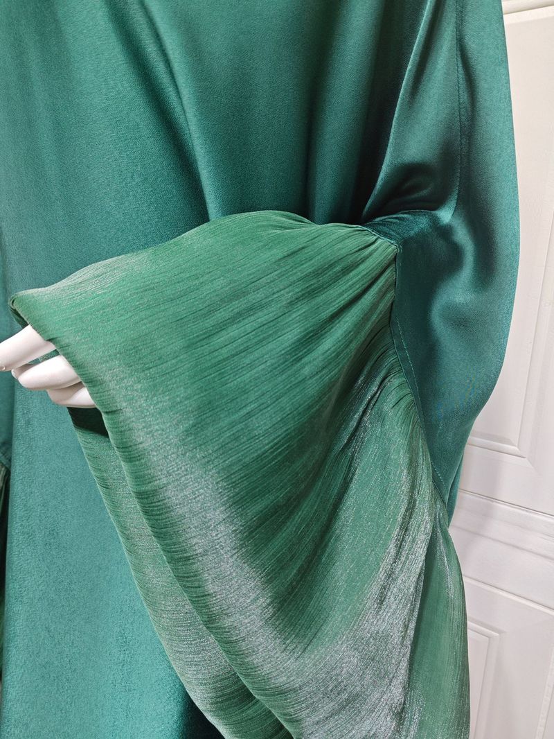 Damenbekleidung Muslimische Mode Robe Kleid Taille Satin_voghion.com