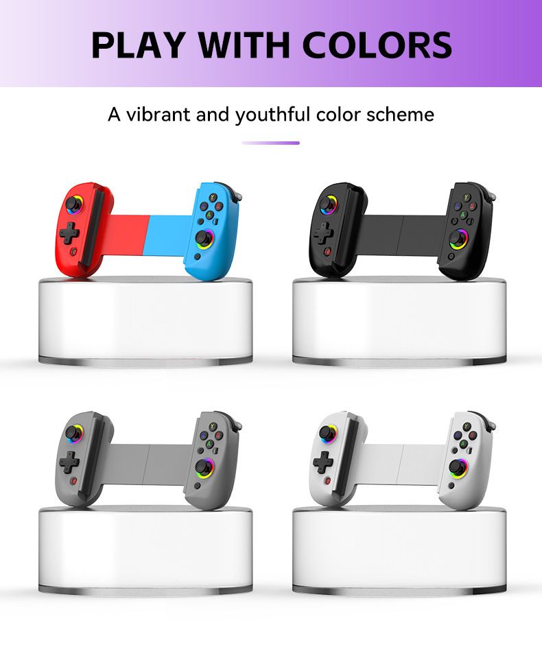 D8 Mobiele Tablet Gaming Bluetooth Rekbare Handvat RGB Verblindende Zes-assige Trilling_voghion.com